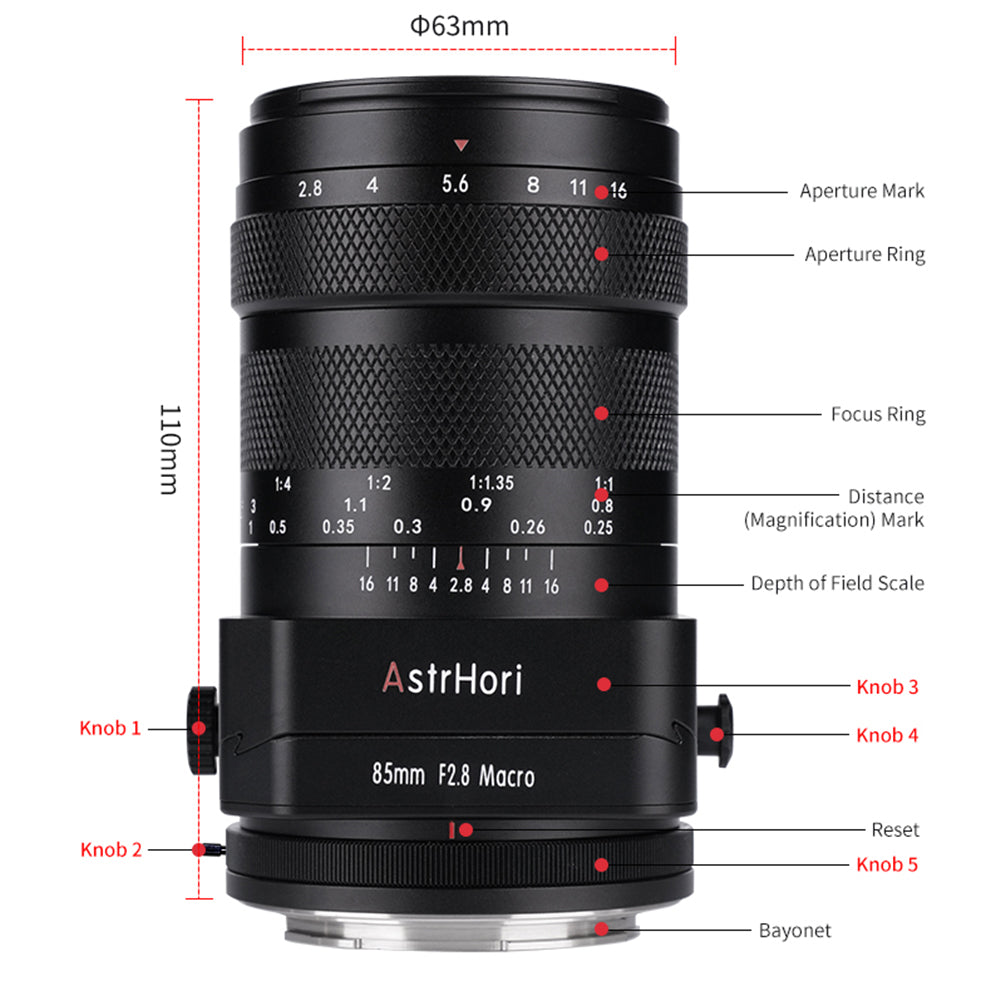 85mm F2.8 Full-frame Tilt - Macro Lens for E/FX/EOS-R/L/Z