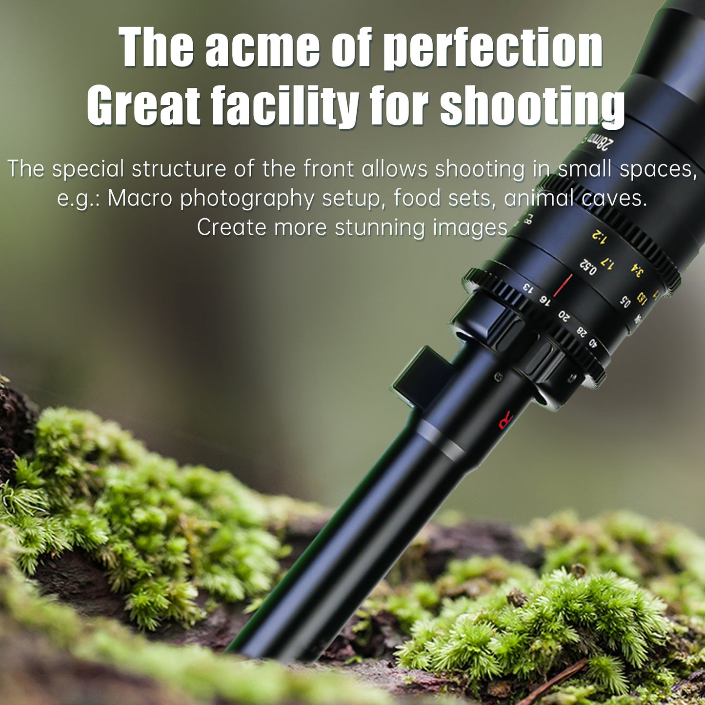 28mm F13 2X Macro Probe Lens Full Frame 90° View Free Switching Specialty Lens for E/Z/RF/L/EF/PL