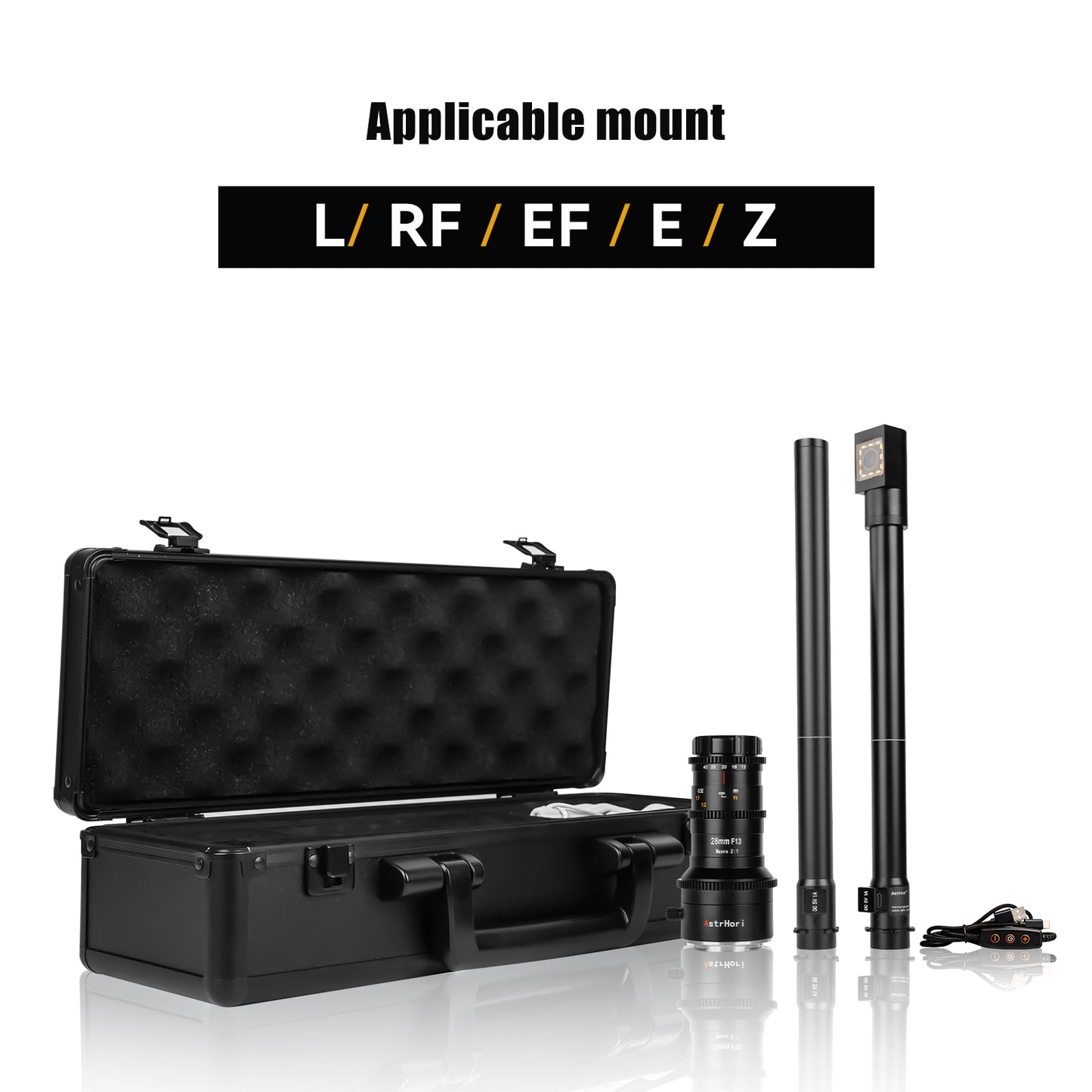 28mm F13 2X Macro Probe Lens Full Frame 360° View Free Switching Specialty Lens for E/Z/RF/L/EF