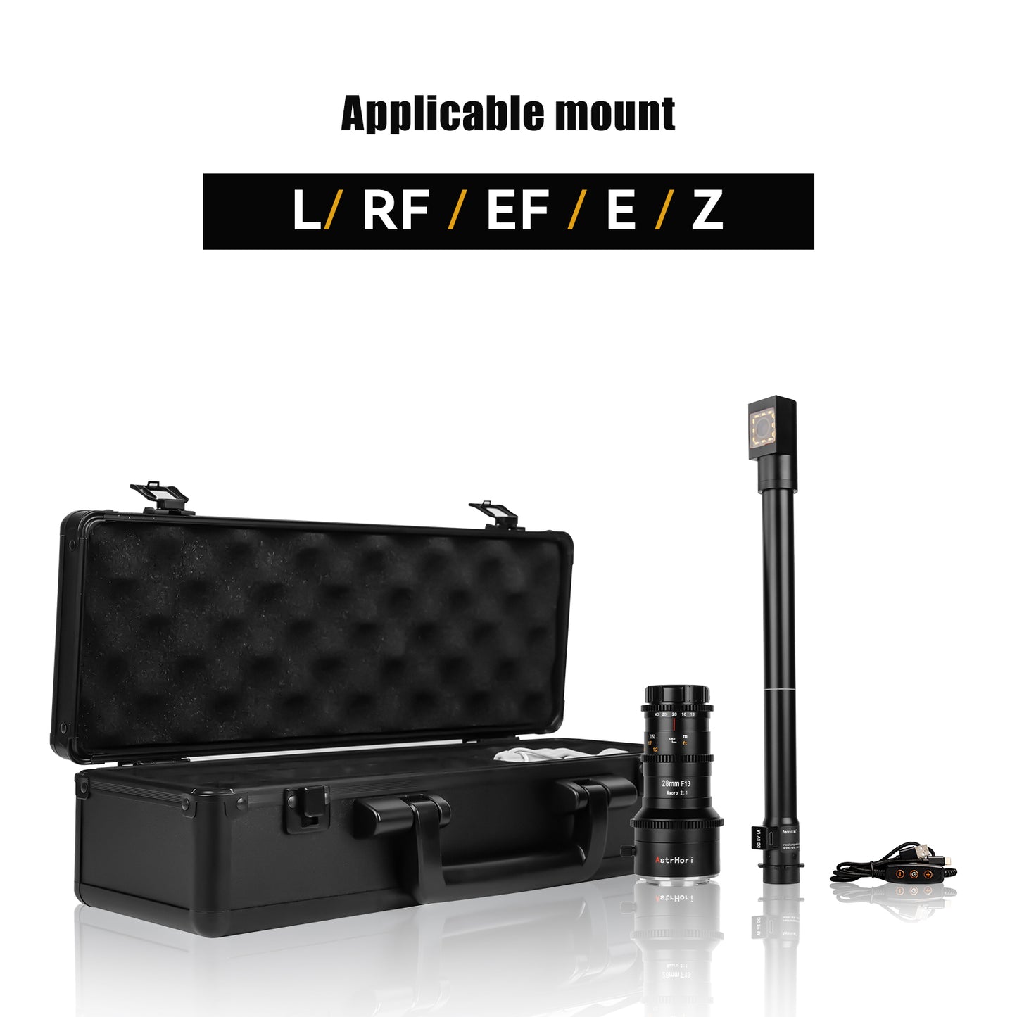 28mm F13 2X Macro Probe Lens Full Frame 360° View Free Switching Specialty Lens for E/Z/RF/L/EF