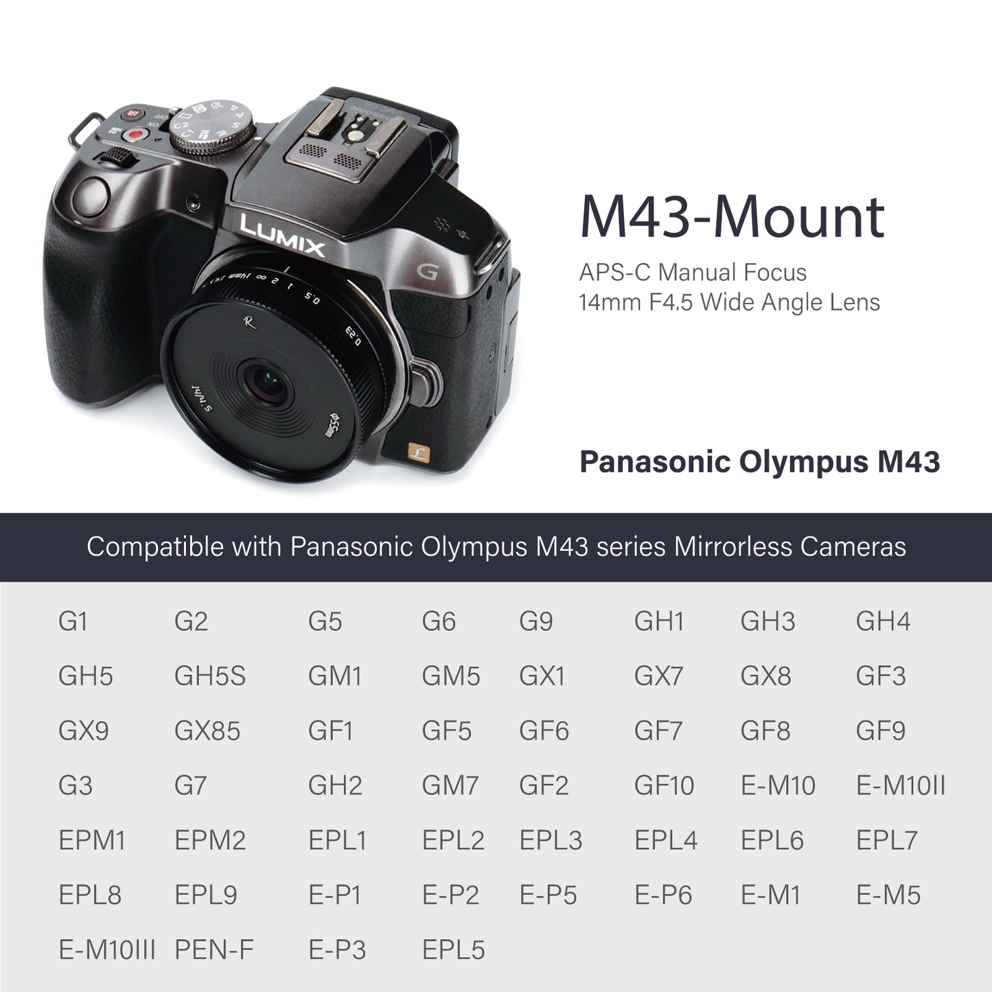 14mm F4.5 APS-C Wide-angle Lens for E/FX/EOS-M/M43/Z