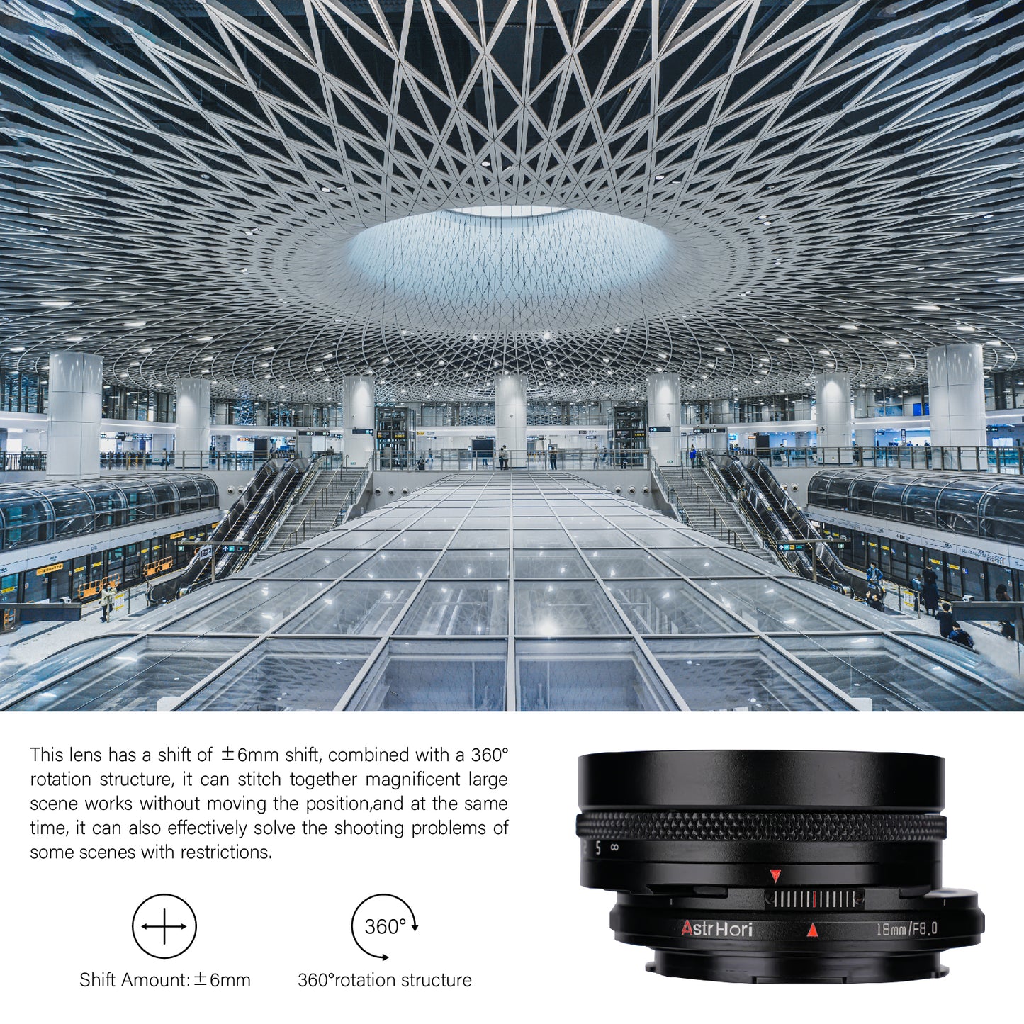 18mm F8 Full-frame Shift lens for E/EOS-R/L/Z