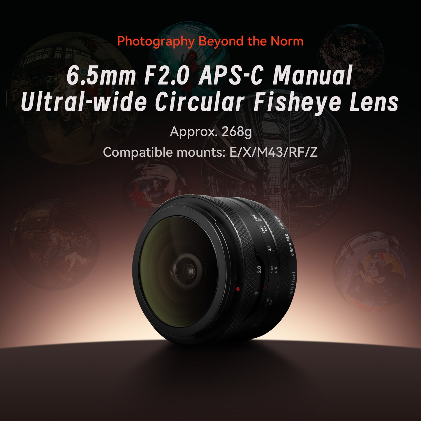 6.5mm F2 APS-C Fisheye Lens for E/FX/EOS-R/M43/Z