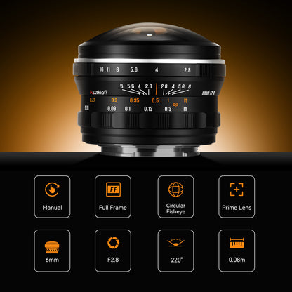 6mm F2.8 Full-frame Circular Fisheye Lens for E/L/RF/Z