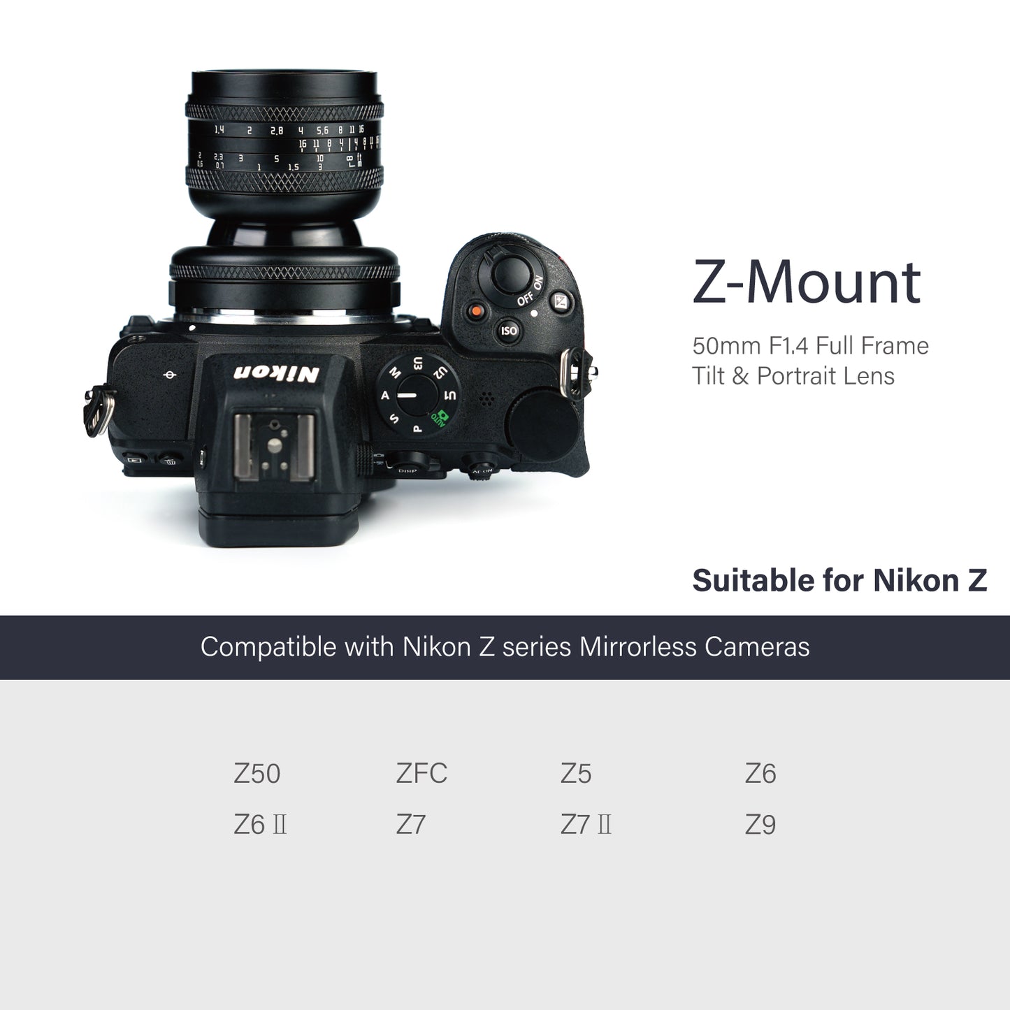 50mm F1.4 Full-frame Tilt lens for E/FX/EOS-R/L