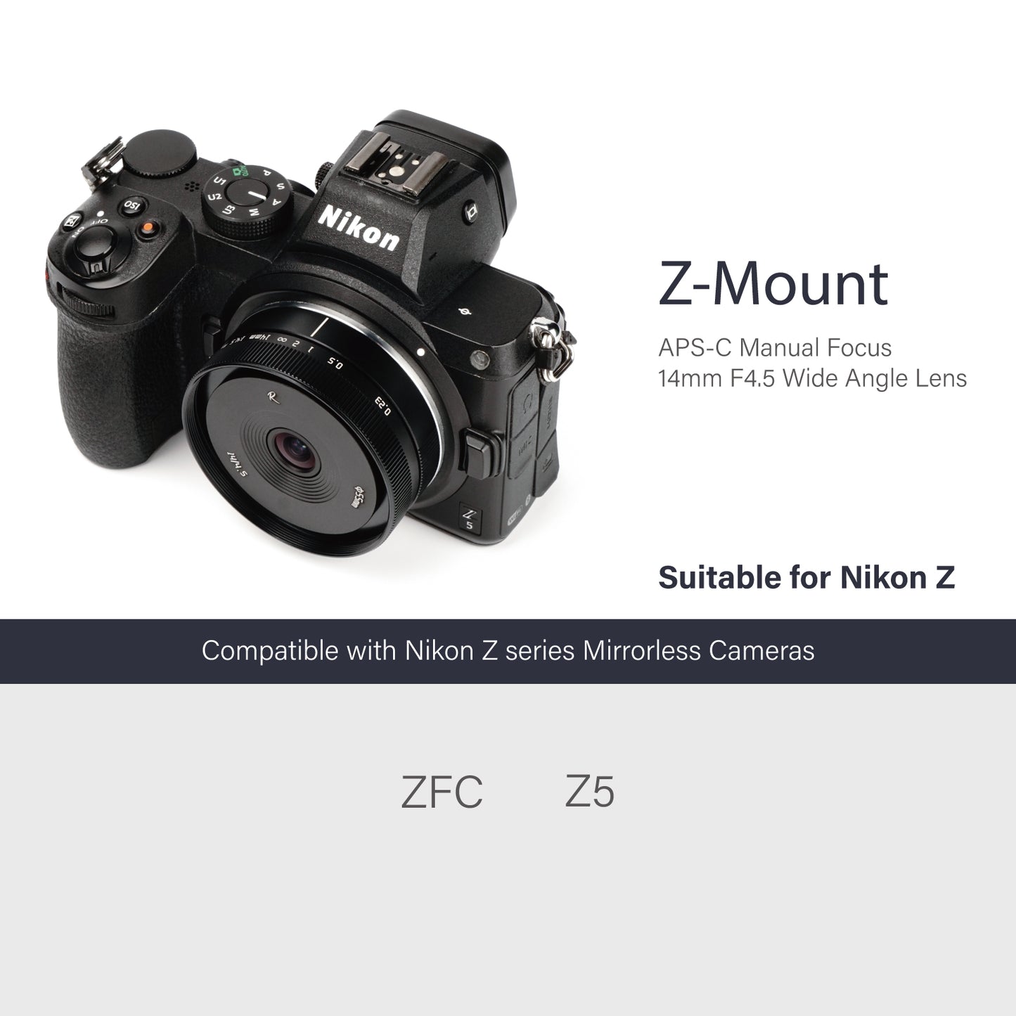 14mm F4.5 APS-C Wide-angle Lens for E/FX/EOS-M/M43/Z