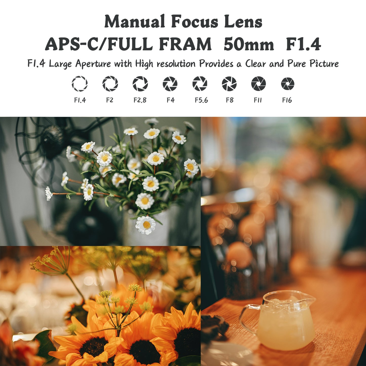 50mm F1.4 Full-frame Tilt lens for E/FX/EOS-R/L