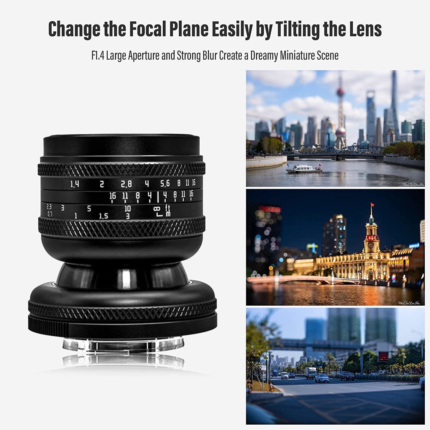 50mm F1.4 Full-frame Tilt lens for E/FX/EOS-R/L